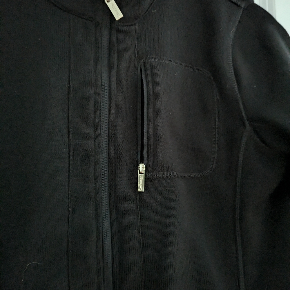 Tailored Fleece Calvin Klein Zip Up Ribbed S Jacket - Picture 10 of 11
